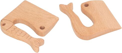 HURRISE Kids Wooden Safe Cooking Vegetable Fruit Cutter Montessori Kitchen Tool for Ages 2-8 - Safe Beech Wood Design, Ergonomic, Ideal for Fruits, Vegetables and Family Fun (Fish Pattern) in Kuwait