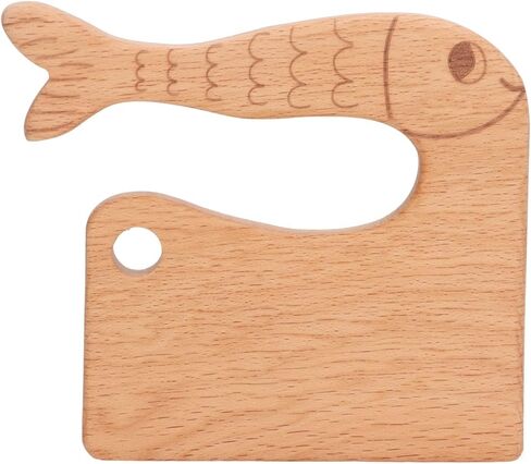 HURRISE Kids Wooden Safe Cooking Vegetable Fruit Cutter Montessori Kitchen Tool for Ages 2-8 - Safe Beech Wood Design, Ergonomic, Ideal for Fruits, Vegetables and Family Fun (Fish Pattern) in Kuwait