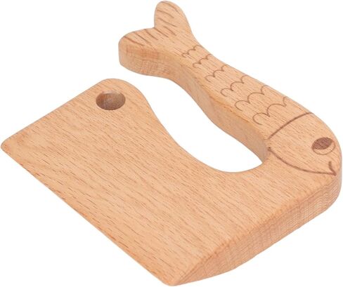 HURRISE Kids Wooden Safe Cooking Vegetable Fruit Cutter Montessori Kitchen Tool for Ages 2-8 - Safe Beech Wood Design, Ergonomic, Ideal for Fruits, Vegetables and Family Fun (Fish Pattern) in Kuwait