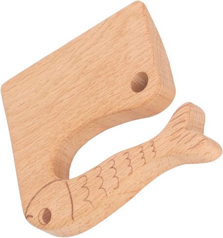 HURRISE Kids Wooden Safe Cooking Vegetable Fruit Cutter Montessori Kitchen Tool for Ages 2-8 - Safe Beech Wood Design, Ergonomic, Ideal for Fruits, Vegetables and Family Fun (Fish Pattern) in Kuwait