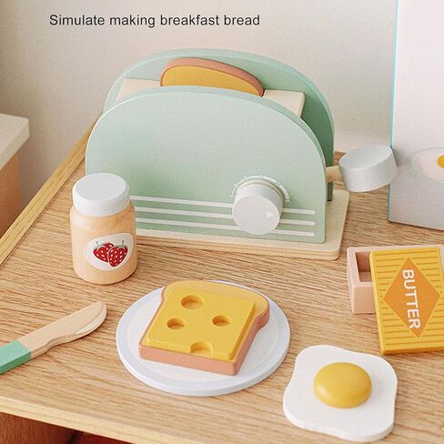 Simulated Bread Machine, Exquisite Wooden Simulation Bread Machine Cooking Toy for Kids Home in Kuwait
