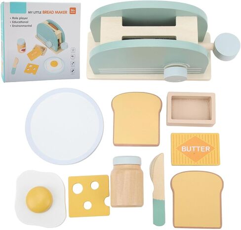 Simulated Bread Machine, Exquisite Wooden Simulation Bread Machine Cooking Toy for Kids Home in Kuwait