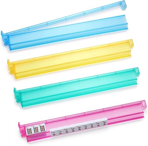 Mahjong Racks,4PCS Clear Acrylic Mahjong Racks with Pushers,American Mahjong Accessories Mahjong Gifts Transparency in Kuwait