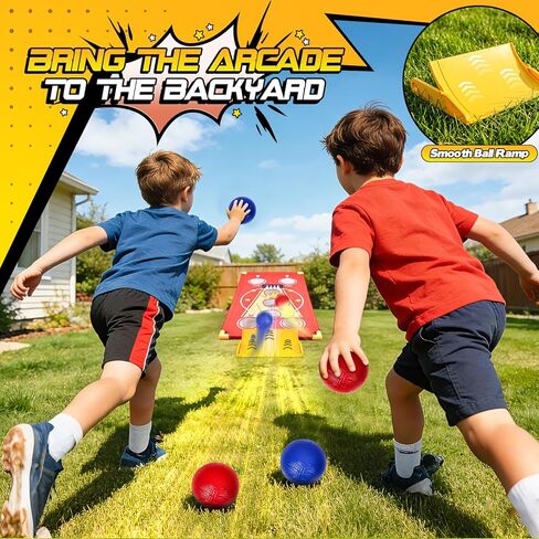 3 in 1 Cornhole Board Set Arcade Roll and Score & Bean Bag Toss & Ball Toss Game, Outdoor Carnival Party Corn Hole Outside Toys for Kids Adults, Yard Backyard Field Day Camping Family Reunion Game in Kuwait