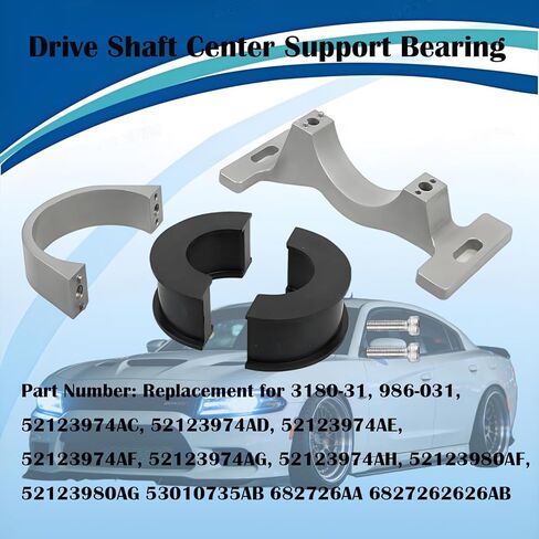 Center Bearing Support Compatible with 2015-Up Dodge Charger Challenger/Chrysler 300 Scat Pack Hellcat 394 RWD & AWD V6 V8, Replaces 3180-31 986-031 52123980AD 53010735AB (Silver) in Saudi Arabia