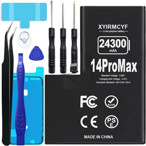 XYIRMCYF 2500mAh Super Capacity Battery Compatible with iPhone 4/4G, 0 Cycle Li-Polymer Replacement Battery for iPhone 4/4G, with Professional Repair Tool Kit in Saudi Arabia
