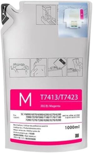 حزمة حبر صبغ 1000 مل T7411 T7414 T741X متوافقة مع SureColor F6000 F6070 F6200 F6270 F7000 F7200 F7270 F9200 (أسود) in Kuwait