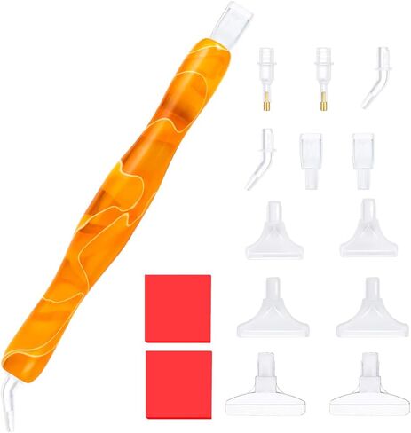 RaySoar الماس اللوحة الفنية الحفر نقطة القلم مع نصائح المناقير أدوات الملحقات للبالغين، جوهرة حجر الراين المنتقى القلم Lt الوردي in Kuwait