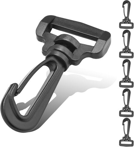 CooBigo 12PCS Plastic Swivel Snap Hook Clips for Purse,1 Inch Rotary Clasp Purse Strap Hardware for Bag Making Nylon Webbing Hook Backpack Strap Clip Lanyard Clasp Keychains Replacement in Kuwait
