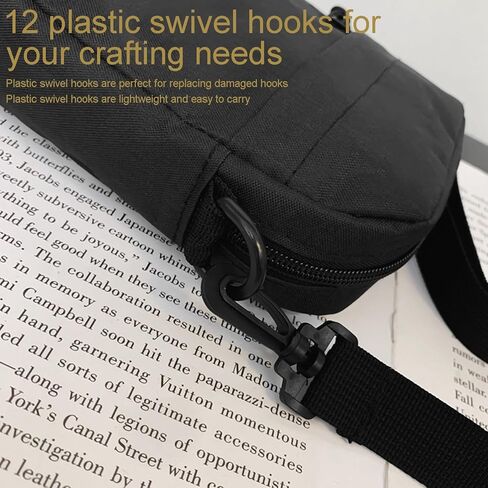 CooBigo 12PCS Plastic Swivel Snap Hook Clips for Purse,1 Inch Rotary Clasp Purse Strap Hardware for Bag Making Nylon Webbing Hook Backpack Strap Clip Lanyard Clasp Keychains Replacement in Kuwait