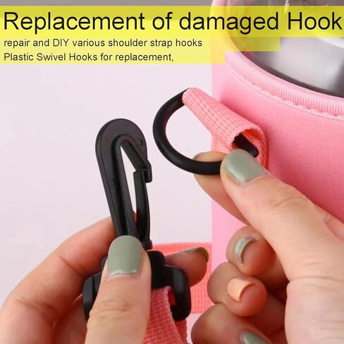 CooBigo 12PCS Plastic Swivel Snap Hook Clips for Purse,1 Inch Rotary Clasp Purse Strap Hardware for Bag Making Nylon Webbing Hook Backpack Strap Clip Lanyard Clasp Keychains Replacement in Kuwait
