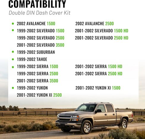 مجموعة غطاء لوحة القيادة ALMULOO Double DIN متوافقة مع 1999-2002 Chevy Silverado Avalanche Tahoe GMC Sierra Yukon استبدال إطار لوحة القيادة وراديو السيارة لـ 15731974 15772850 in Kuwait