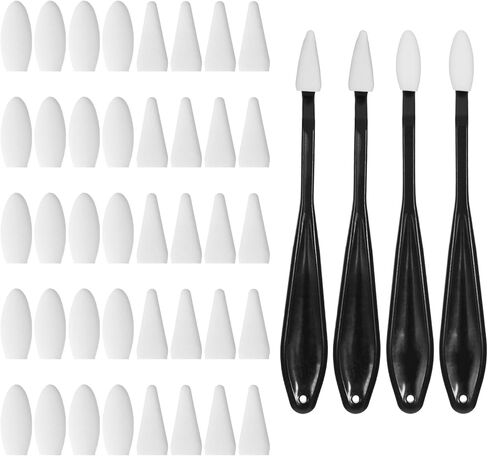 4PCS Paper Art Blending Blenders Stumps, Sketch Trimmer Erase Sponge Wiper, Blending Stumps for Drawing, Sketch Drawing Tools for Highlighting, Shadowing (2 Head Types, 40 Replacement Sponge-Wipes) in Kuwait