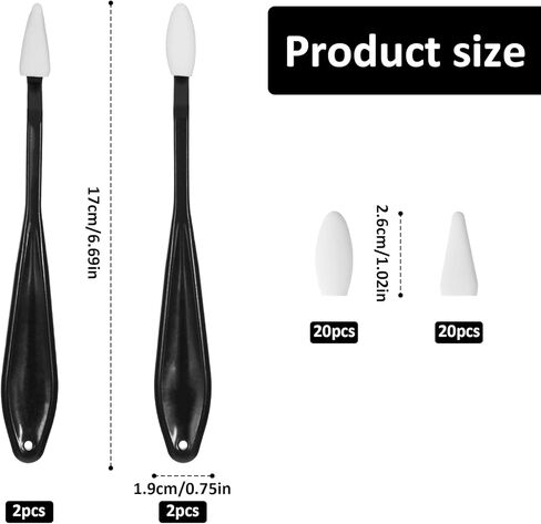4PCS Paper Art Blending Blenders Stumps, Sketch Trimmer Erase Sponge Wiper, Blending Stumps for Drawing, Sketch Drawing Tools for Highlighting, Shadowing (2 Head Types, 40 Replacement Sponge-Wipes) in Kuwait