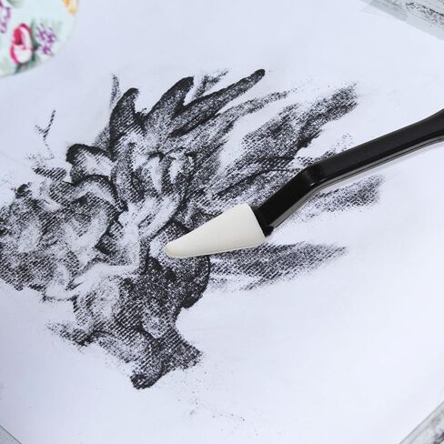 4PCS Paper Art Blending Blenders Stumps, Sketch Trimmer Erase Sponge Wiper, Blending Stumps for Drawing, Sketch Drawing Tools for Highlighting, Shadowing (2 Head Types, 40 Replacement Sponge-Wipes) in Kuwait