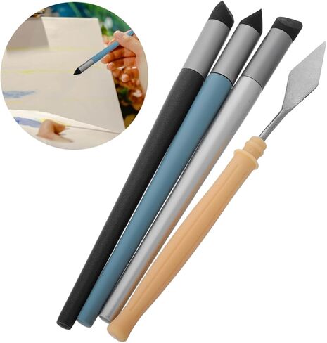 Oil Pastel Blending Tools 3-Pack with Soft Sponge Head Pen and Scraper for Smooth Transitions in Drawing Sketching and Oil Painting in Kuwait