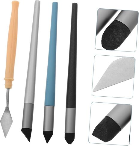 Oil Pastel Blending Tools 3-Pack with Soft Sponge Head Pen and Scraper for Smooth Transitions in Drawing Sketching and Oil Painting in Kuwait