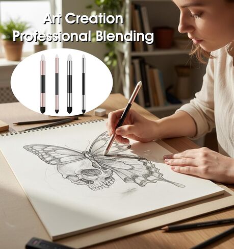 4 Pcs Oil Pastel Blender, Dual-Tip Oil Pastel Blending Tools, Sketch Drawing, Lightening & Highlight in Kuwait