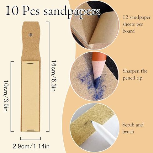 Hodyludy 298 Pcs Blending Stumps and Tortillions, Paper Art Blenders, Art Pencils, Drawing Pencils for Student Artist Charcoal Sketch Supplies with Sandpaper in Saudi Arabia