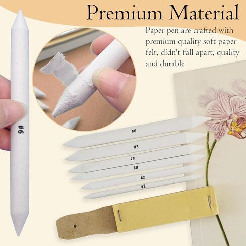 Hodyludy 298 Pcs Blending Stumps and Tortillions, Paper Art Blenders, Art Pencils, Drawing Pencils for Student Artist Charcoal Sketch Supplies with Sandpaper in Saudi Arabia