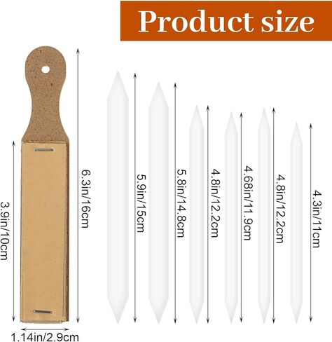 9 Pcs Blending Stump, Charcoal Pencil Sharpener, Washable & Reusable Blending Tools for Drawing, with Sandpaper Pointer (Art Sketch Supplies) in Kuwait