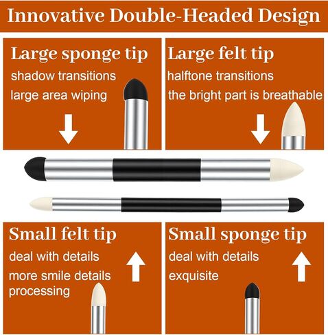 9 Pcs Blending Stump, Charcoal Pencil Sharpener, Washable & Reusable Blending Tools for Drawing, with Sandpaper Pointer (Art Sketch Supplies) in Kuwait