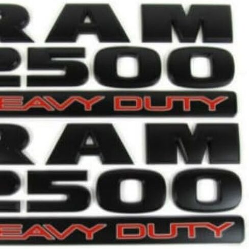 2PCS 2500 Heavy Duty Emblem Side Tailgate Badge Nameplate (Black RAM 2500) in Kuwait