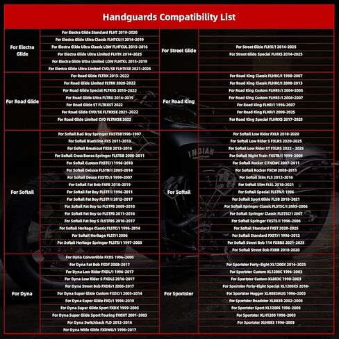 FATECIM Motorcycle Handguards Hand Guards with LED Lights DRL Indicators for Harley 1996-2025 Sportster Dyna Touring Street Road Electra Glide Road King Softail Street Bob Low Rider S Fat Boy (Black) in Saudi Arabia