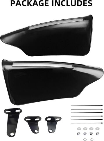 FATECIM دراجة نارية حراس اليد حراس اليد مع أضواء LED مؤشرات DRL لـ Harley 1996-2025 Sportster Dyna Touring Street Road Electra Glide Road King Softail Street Bob Low Rider S Fat Boy (أسود) in Kuwait