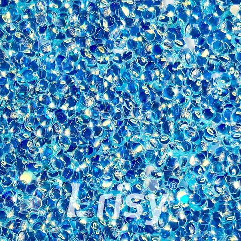 Lrisy Sky Blue نصف شفاف 1/24 بوصة 0.040 بوصة 1 مم جليتر فقاعات ثلاثي الأبعاد للراتنج والحرف اليدوية 57 جم / 2 أونصة - جليتر شفاف قزحي الألوان للفن والمجوهرات والأظافر وديكورات الحفلات والعطلات in Kuwait