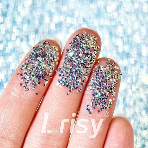 Lrisy Sky Blue نصف شفاف 1/24 بوصة 0.040 بوصة 1 مم جليتر فقاعات ثلاثي الأبعاد للراتنج والحرف اليدوية 57 جم / 2 أونصة - جليتر شفاف قزحي الألوان للفن والمجوهرات والأظافر وديكورات الحفلات والعطلات in Kuwait
