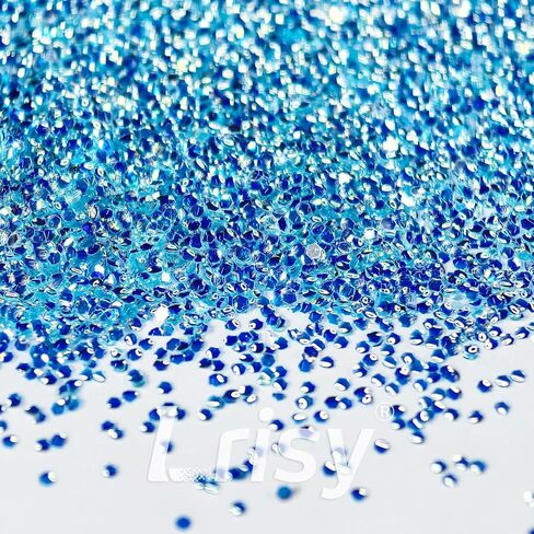Lrisy Sky Blue نصف شفاف 1/24 بوصة 0.040 بوصة 1 مم جليتر فقاعات ثلاثي الأبعاد للراتنج والحرف اليدوية 57 جم / 2 أونصة - جليتر شفاف قزحي الألوان للفن والمجوهرات والأظافر وديكورات الحفلات والعطلات in Kuwait