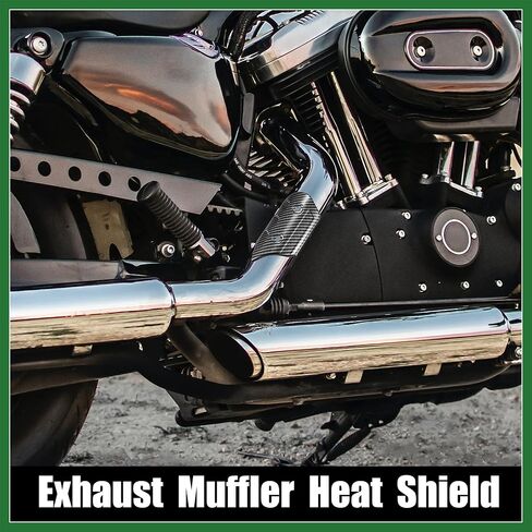 Motoforti 1 Set Universal Motorcycle ATV 4.69'' Carbon Fiber Pattern Black Exhaust Muffler Pipe Heat Shield Cover Guard Protector Long-lasting in Kuwait