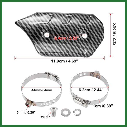 Motoforti 1 Set Universal Motorcycle ATV 4.69'' Carbon Fiber Pattern Black Exhaust Muffler Pipe Heat Shield Cover Guard Protector Long-lasting in Kuwait