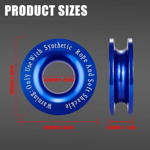 Universal Winch Snatch Recovery Ring,Aluminum Alloy 66000 LBS Snatch Block Ring for ATV UTV SUV Truck Off-Road Vehicle in Kuwait