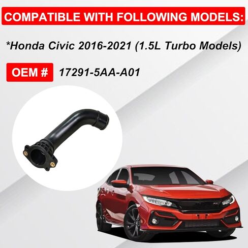 أنبوب مخرج المبرد الداخلي متوافق مع Honda Civic 2016-2021 1.5L Turbo - بديل مباشر لـ OEM #17291-5AA-A01 - يستعيد الأداء المعزز in Kuwait