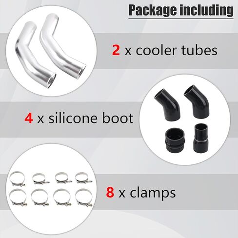 Aluminum Intercooler Pipe Kit & Silicone Boots Compatible with 2013-2018 Dodge Ram 2500 3500 6.7L Cummins, Reduce Turbulence & Maximize Airflow to The Engine in Kuwait
