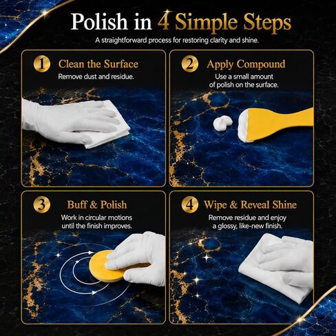Premium Epoxy Resin Polishing Kit, Polishing Compound for Epoxy Resin -Scratch Removal, Sanding & Polishing for Epoxy, Jewelry, Metal & Stone Countertops, Restore Shin in Kuwait
