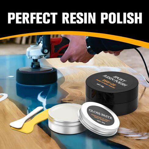 Premium Epoxy Resin Polishing Kit, Polishing Compound for Epoxy Resin -Scratch Removal, Sanding & Polishing for Epoxy, Jewelry, Metal & Stone Countertops, Restore Shin in Kuwait