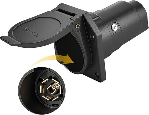 7 Pin Trailer Blade Connector Socket ，Vehicle Side Female End 7 Way Trailer Plug Socket Splice 6-24V for Trailer Tow Hitch Car RV Boat Truck in Kuwait
