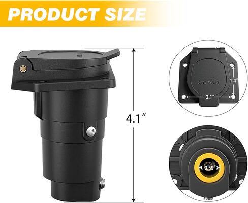 7 Pin Trailer Blade Connector Socket ，Vehicle Side Female End 7 Way Trailer Plug Socket Splice 6-24V for Trailer Tow Hitch Car RV Boat Truck in Kuwait