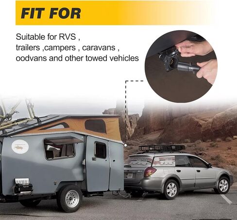 7 Pin Trailer Blade Connector Socket ，Vehicle Side Female End 7 Way Trailer Plug Socket Splice 6-24V for Trailer Tow Hitch Car RV Boat Truck in Kuwait