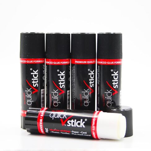 Glue Stick Original 20g, Pack of 5 Glue Sticks, Quality Adhesive Gluestick, Ideal for School, Scrapbooking & Office supplies - Strong-hold for Paper, Card, Textiles, Crafting Glues, Homesc in Kuwait