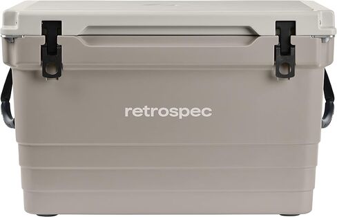مبرد Retrospec Palisade Rotomolded 45 Qt - صندوق ثلج محمول معزول بالكامل مع فتاحة زجاجات مدمجة، وفتحات ربط لأسفل وسلة بضائع جافة - مبردات للشاطئ الكبير والتخييم والسفر - الكثبان الرملية in Saudi Arabia