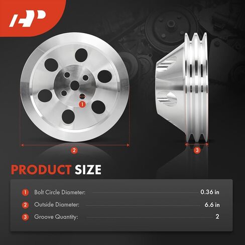 A-Premium 5/8" Double-Groove Short Water Pump SWP Pulley Compatible with 1955-1968 Chevrolet Small Block SBC V8 Gen.I in Kuwait