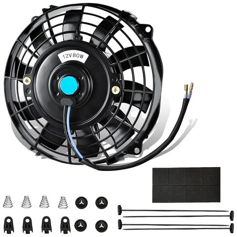 MuHize 12" Automotive Electric Cooling Fan, High Performance, Push/Pull, 12V 80W with Mount Kit, Fits Radiator in Saudi Arabia