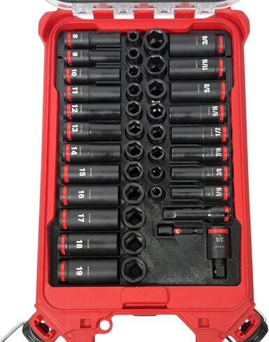منظم إدراج متوافق مع Low Profile Milwaukee Packout (48-22-8436) و3/8" Shockwave Impact مجموعة مقابس مكونة من 43 قطعة (49-66-7009) إدراج فقط in Kuwait