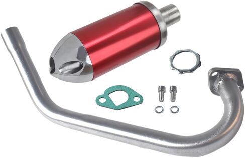 ترقية ماسورة العادم مع كاتم للصوت للمفترس 212cc 196cc لكولمان Ct200u Ct200u-Ex Bt200x لهوندا Gx160 Gx200 Go Kart أجزاء الدراجة الصغيرة باللون الأحمر in Kuwait