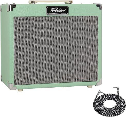 FOALS Guitar Practice Amp 20 Watt Portable Electric Guitar Combo Amplifier with Bluetooth & Headphone Input, Clean/Drive Channel, with Cable and Cleaning Cloth, 6-Pack Random Picks(FW20, Green) in Saudi Arabia