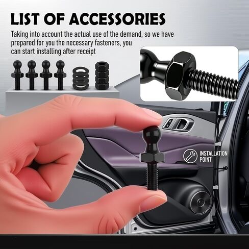 4PCS 10mm Ball Stud Kit with Hardware,M6 Gas Struts Ball Stud Kit for Gas Strut Lift Support,Universal Cars Gases Spring Strut Balls Studs Suitable for Most Cars,Trucks in Kuwait